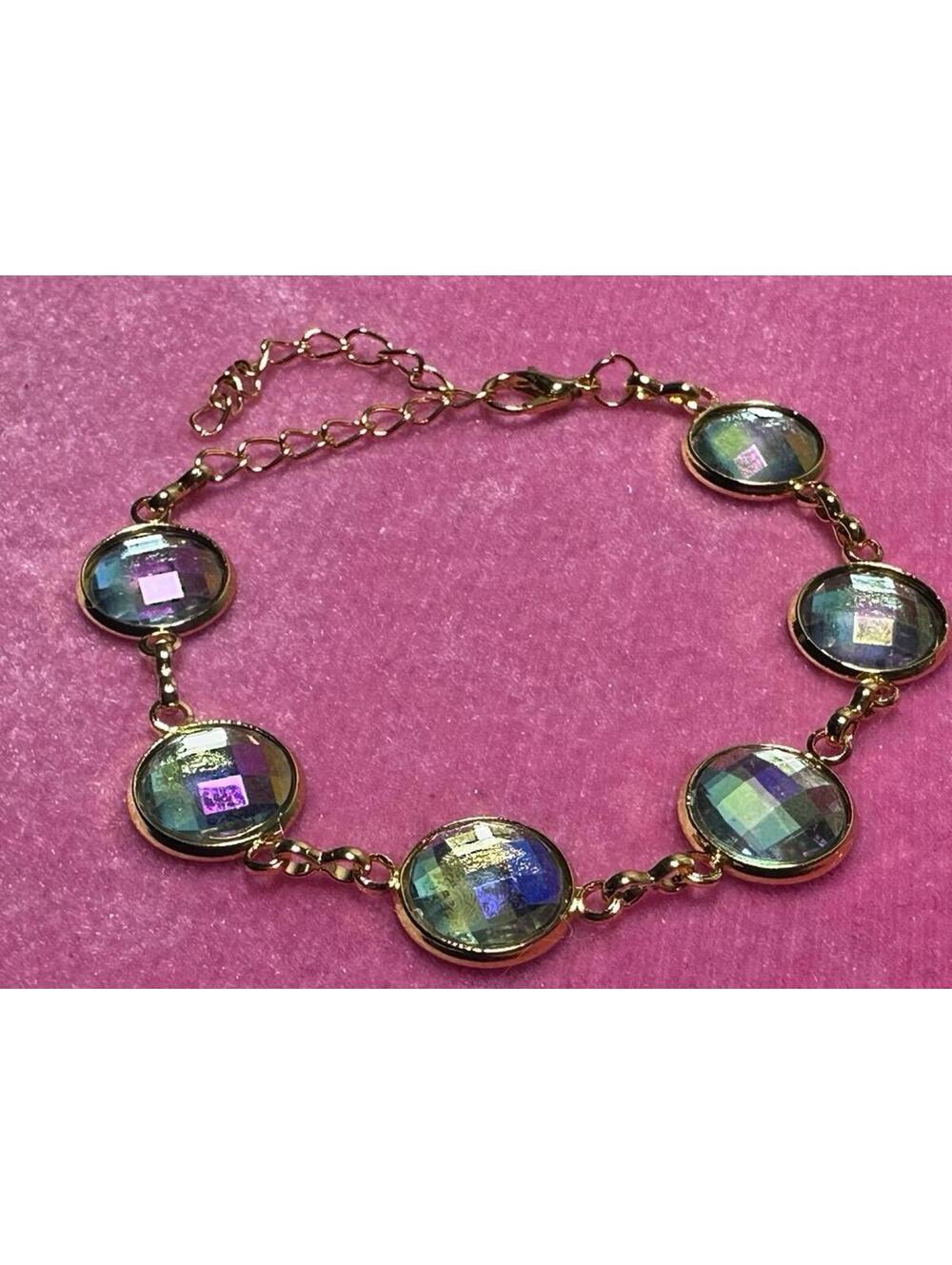 Bracelet Iridescent link gold-tone New